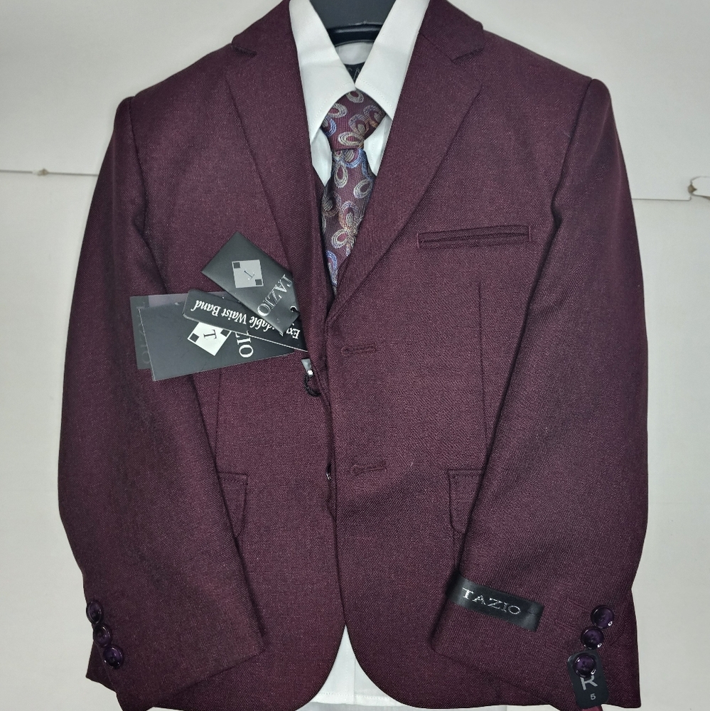 Tazio Kids Maroon Suit Blazer